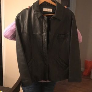 Black leather jacket